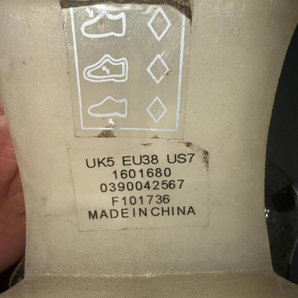 Asos Chunky Y2K 90s Clear Silver Glitter Platform Jelly Heel Clogs Sandals 7 - Picture 5 of 14